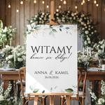 Tablica powitalna 50x70cm PION - Eukaliptus