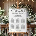 Tablica z usadzeniem gości 50x70cm PION - Eukaliptus