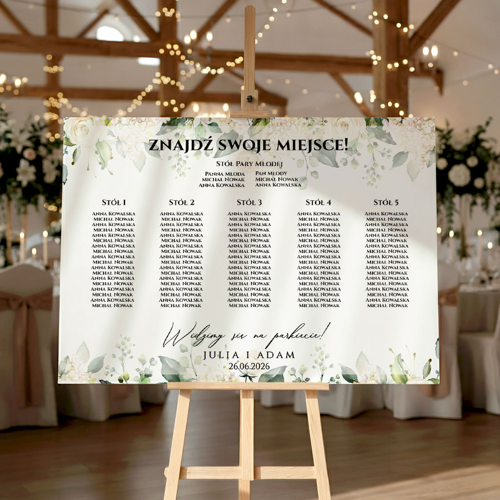 Tablica z usadzeniem gości 50x70cm POZIOM - Megan