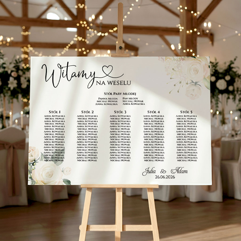 Tablica z usadzeniem gości 50x70cm POZIOM - Megan