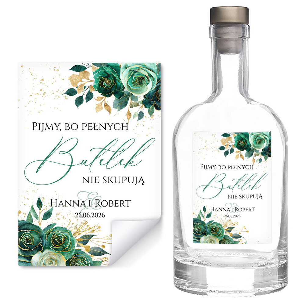 Naklejki na wódkę weselną 8szt - Dafne2