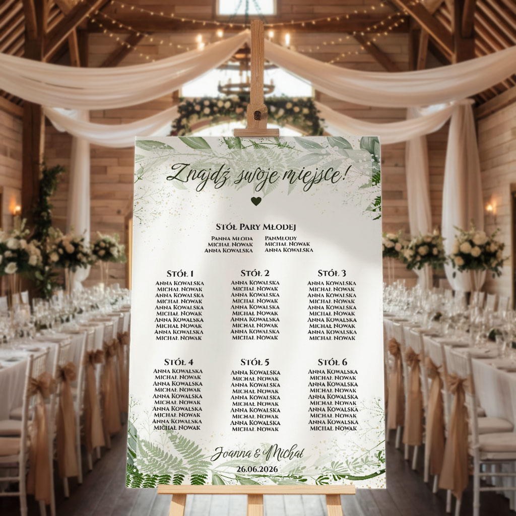 Tablica z usadzeniem gości Nikola