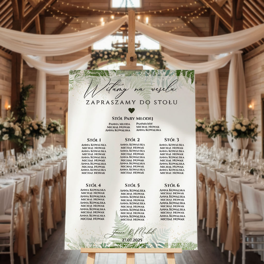 Tablica z usadzeniem gości Nikola