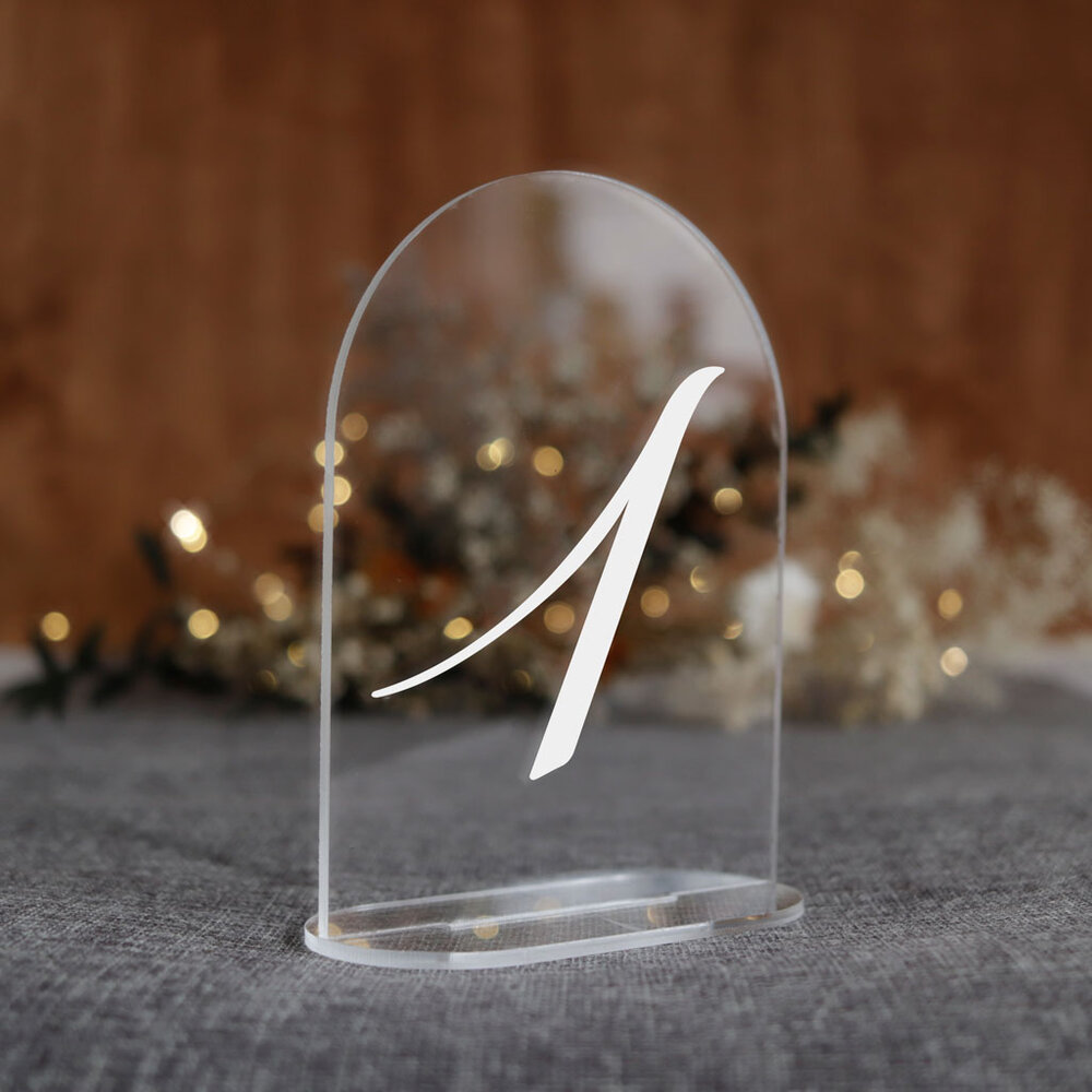 Numerki na stół z pleksi - łuk