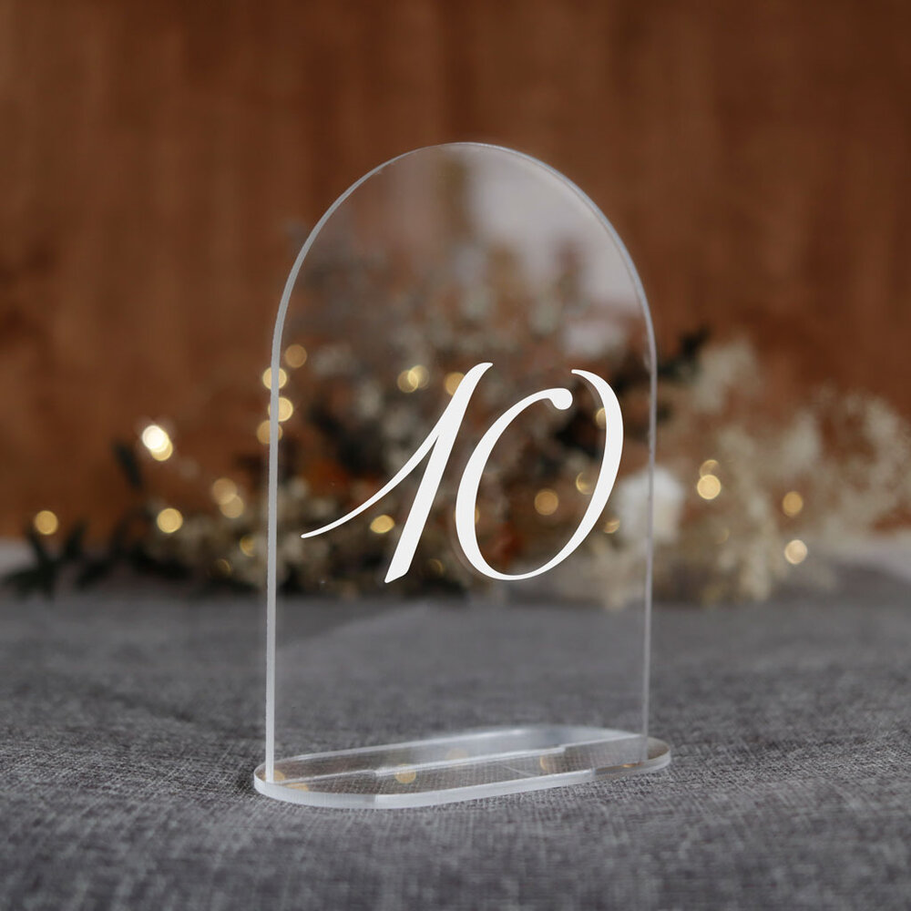 Numerki na stół z pleksi - łuk