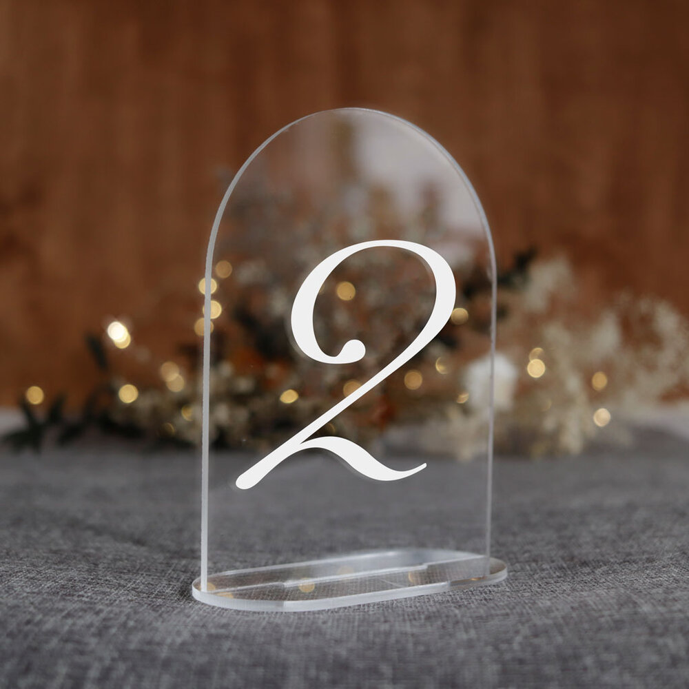 Numerki na stół z pleksi - łuk