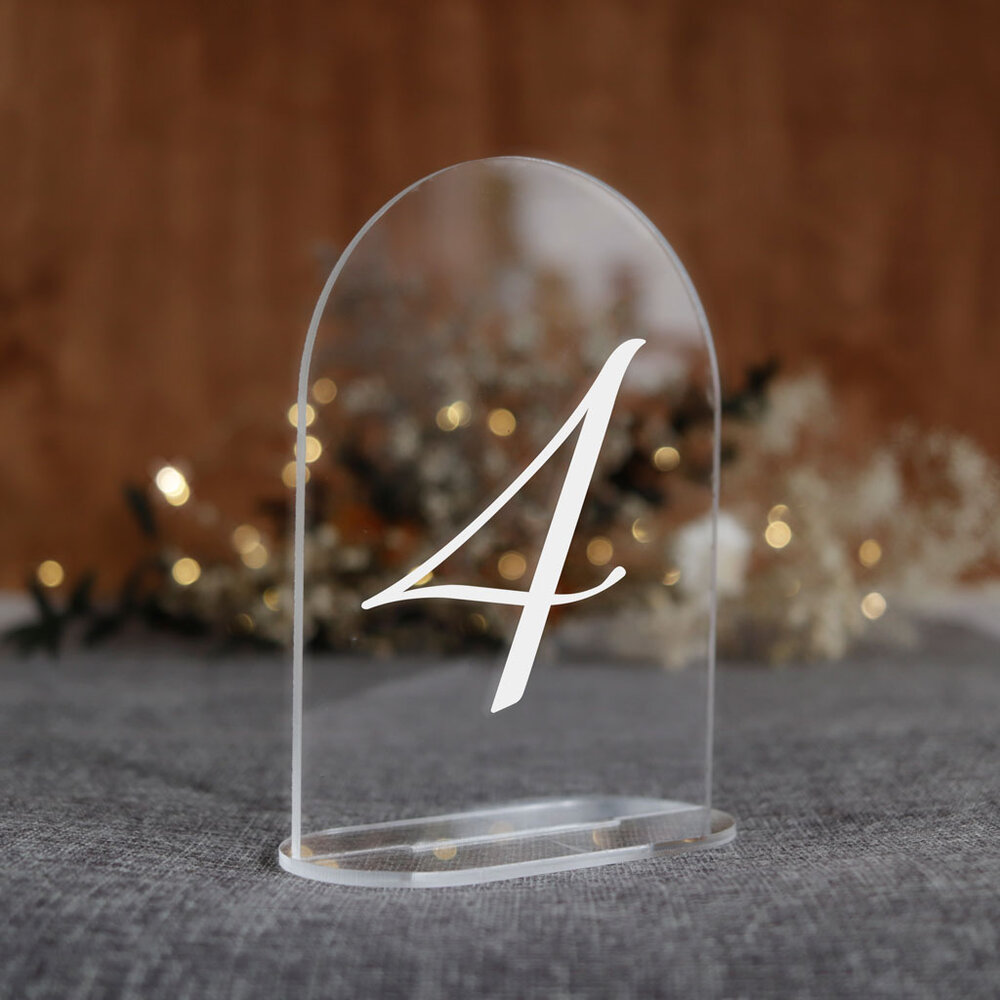 Numerki na stół z pleksi - łuk