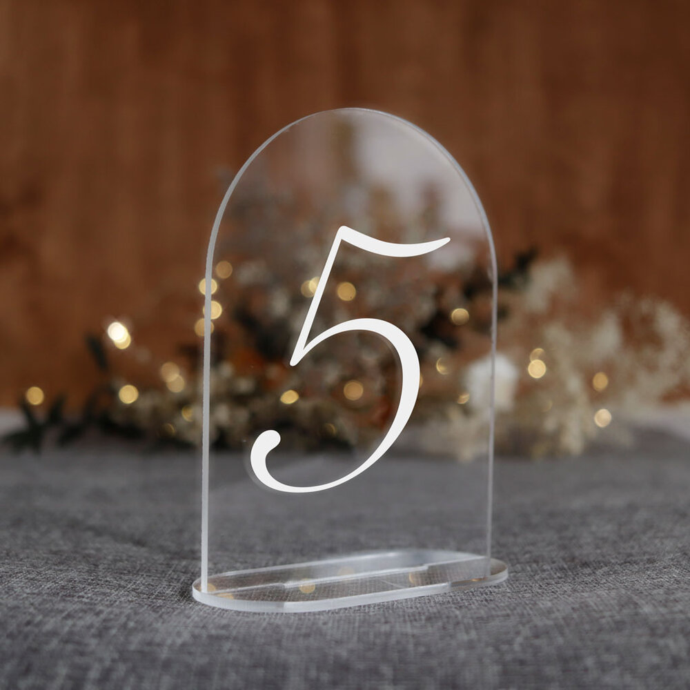 Numerki na stół z pleksi - łuk