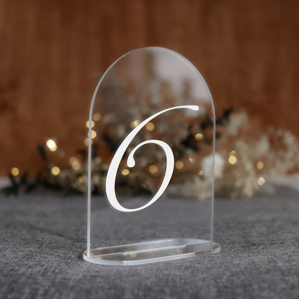 Numerki na stół z pleksi - łuk