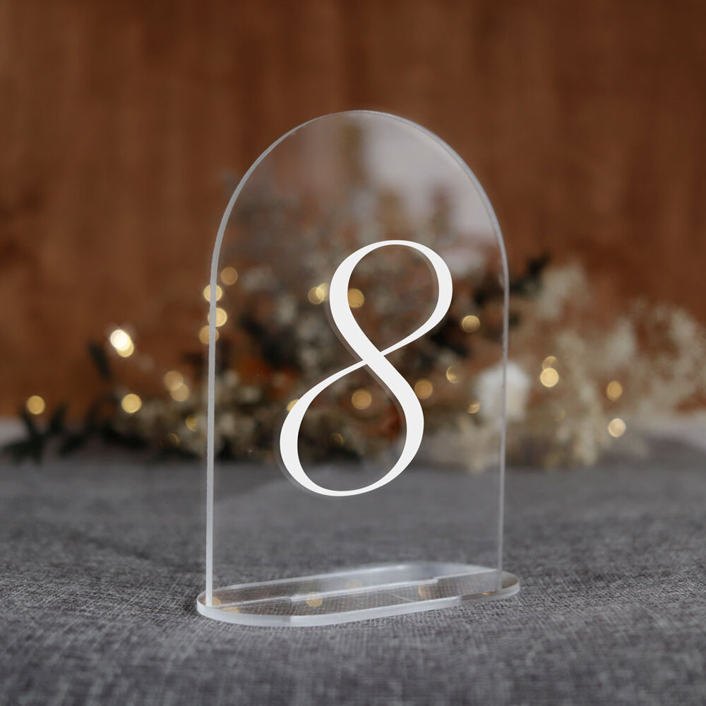 Numerki na stół z pleksi - łuk