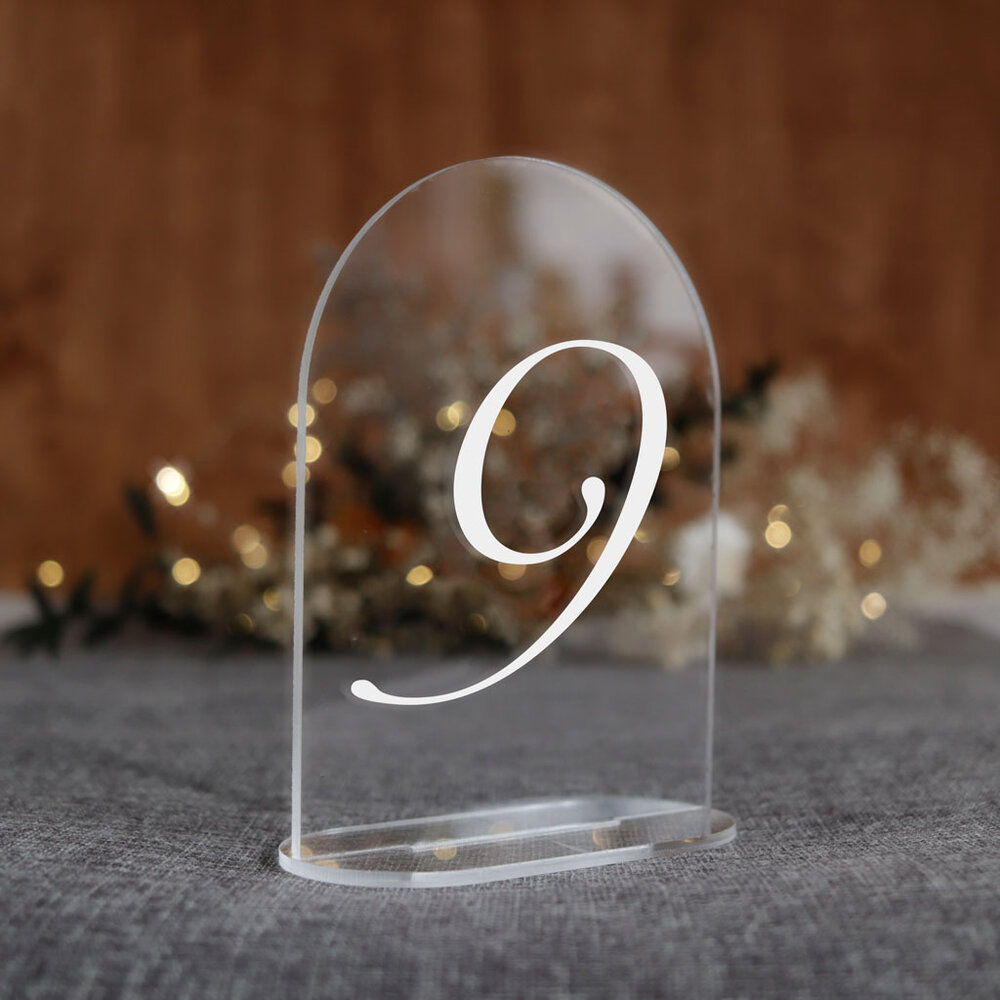 Numerki na stół z pleksi - łuk