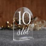 Numerki na stół z pleksi