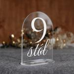 Numerki na stół z pleksi