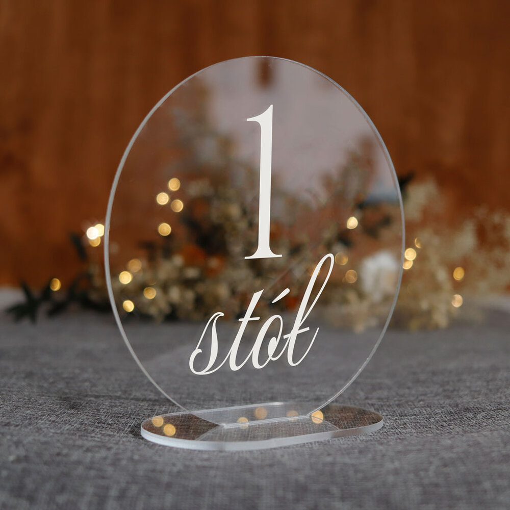 Numerki na stół z pleksi - okrągłe