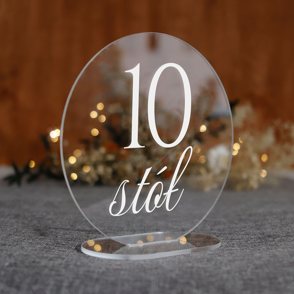 Numerki na stół z pleksi - okrągłe