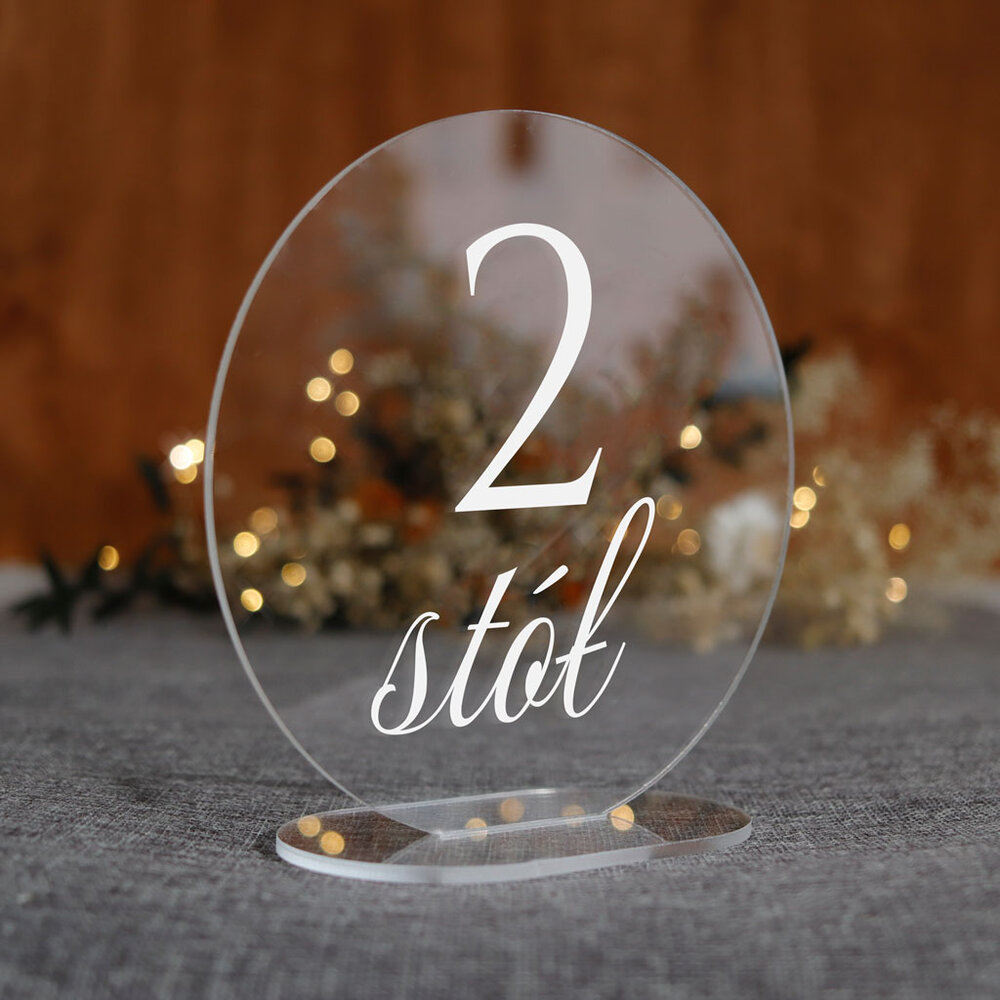 Numerki na stół z pleksi - okrągłe
