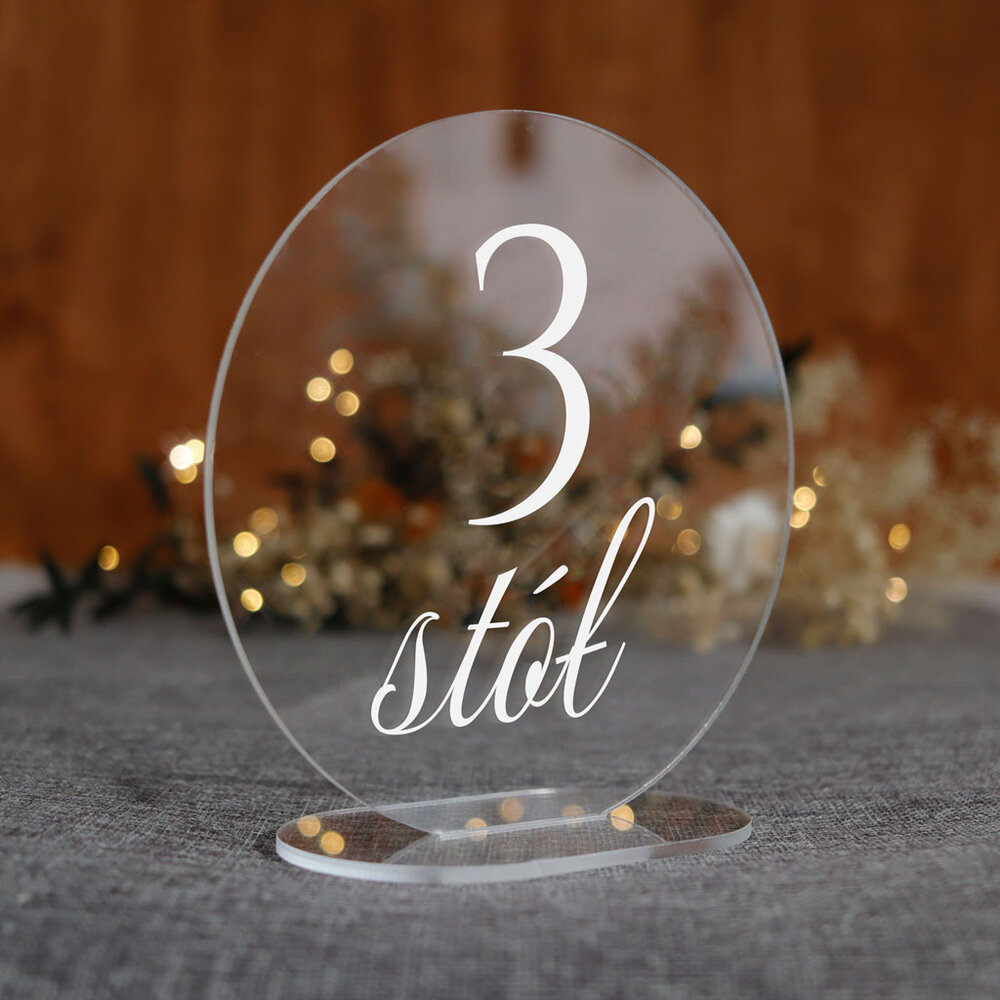 Numerki na stół z pleksi - okrągłe