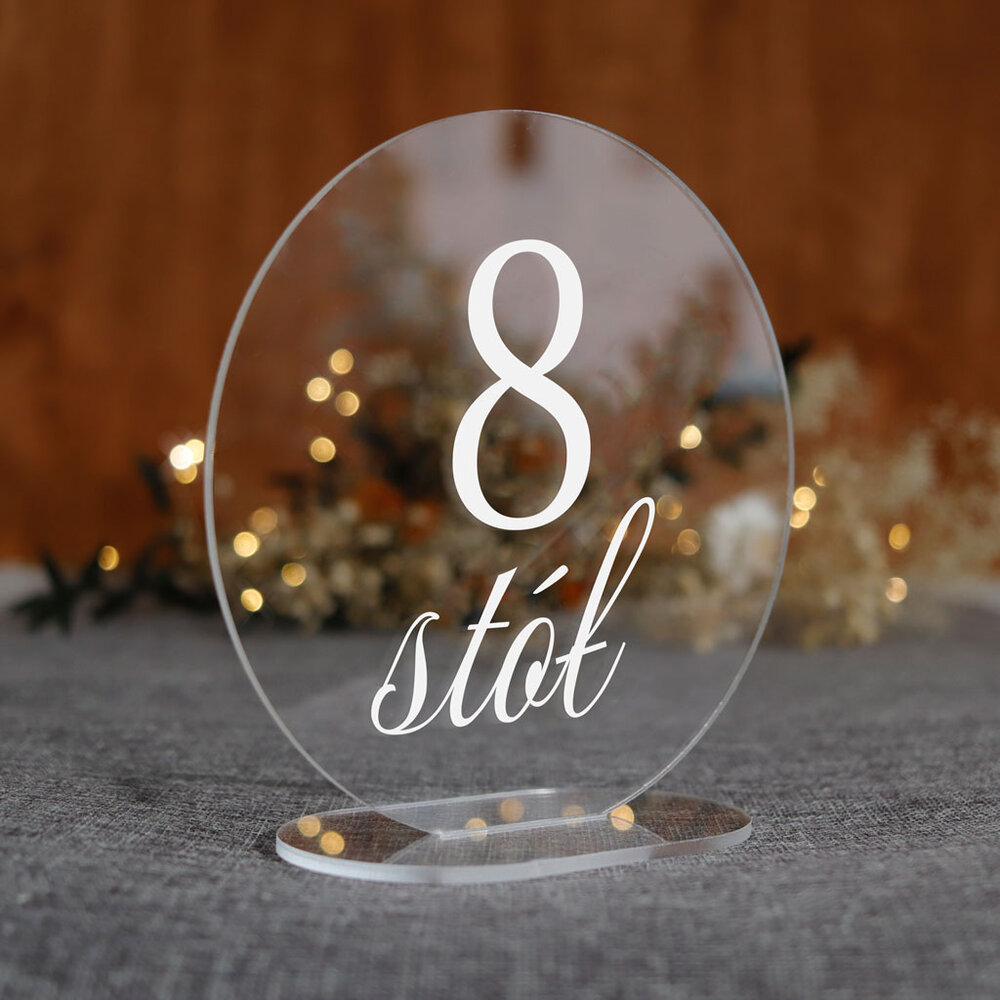 Numerki na stół z pleksi - okrągłe