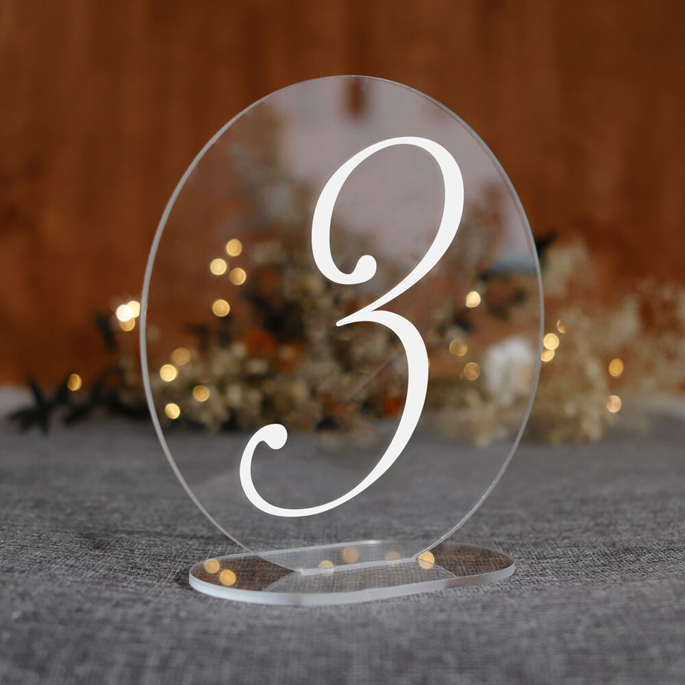 Numerki na stół z pleksi - okrągłe