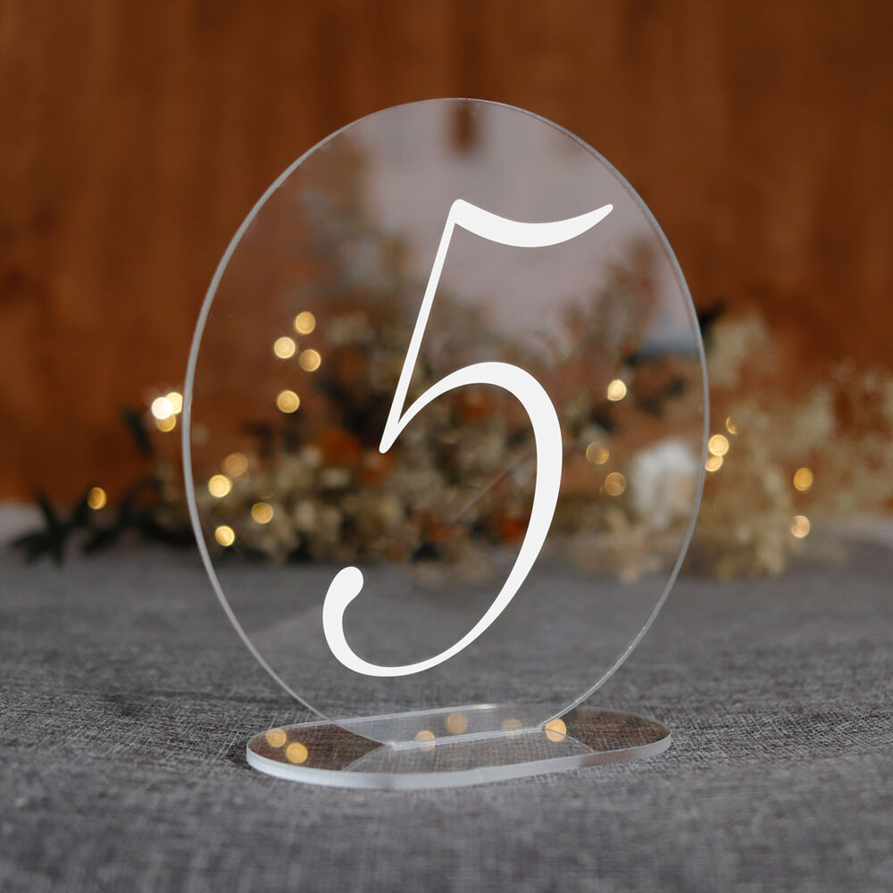 Numerki na stół z pleksi - okrągłe