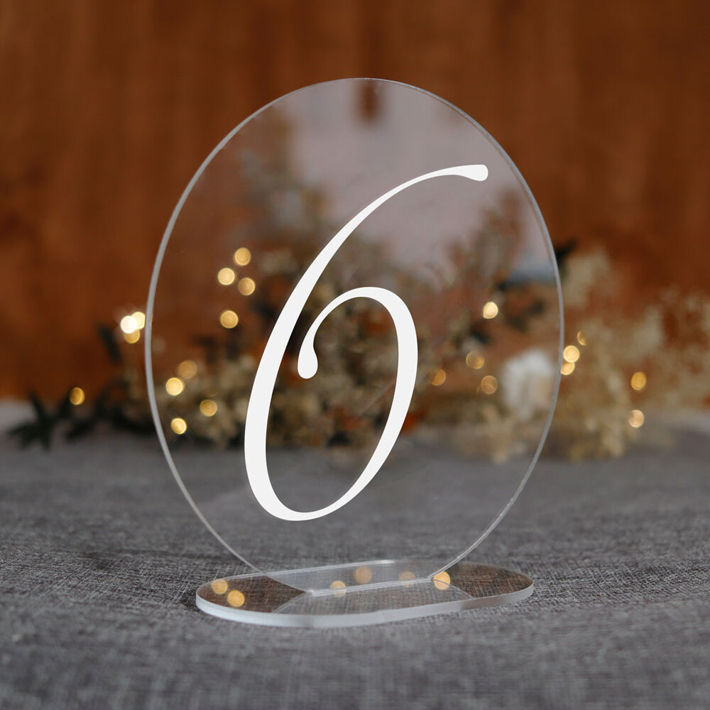 Numerki na stół z pleksi - okrągłe