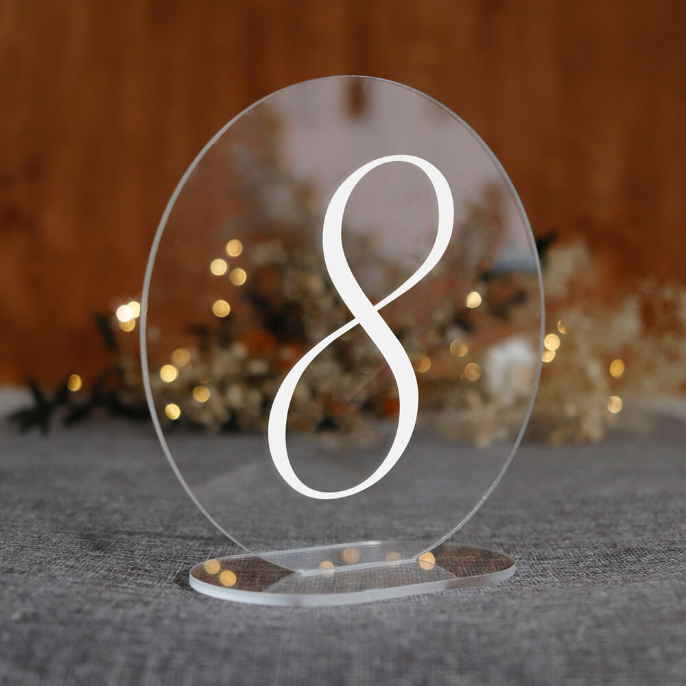 Numerki na stół z pleksi - okrągłe