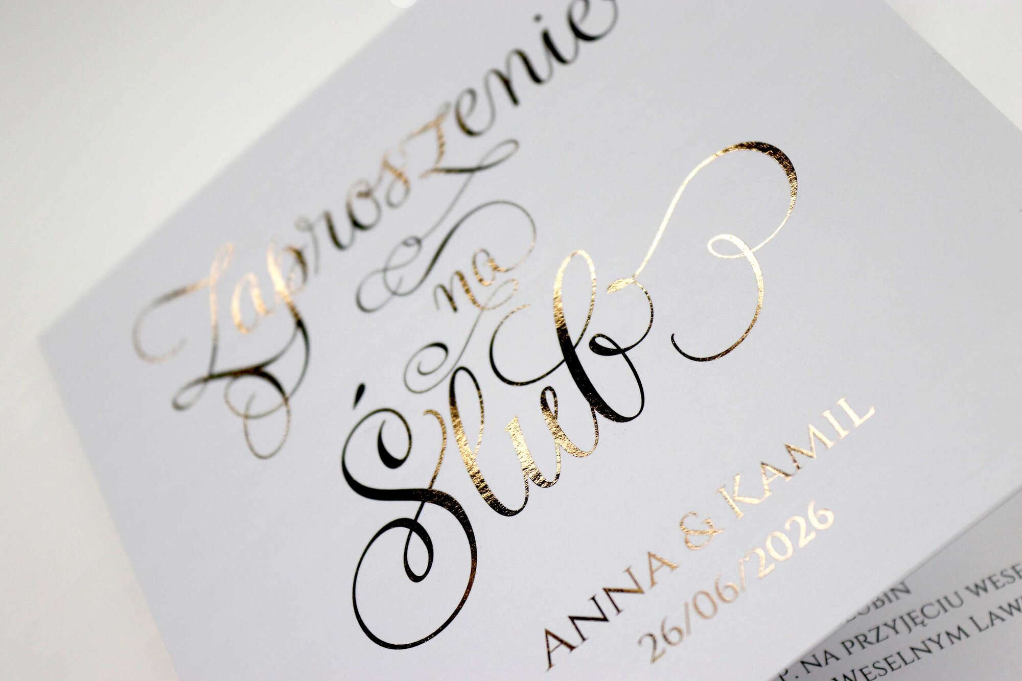 Próbki Złocone Zaproszenia Ofelia