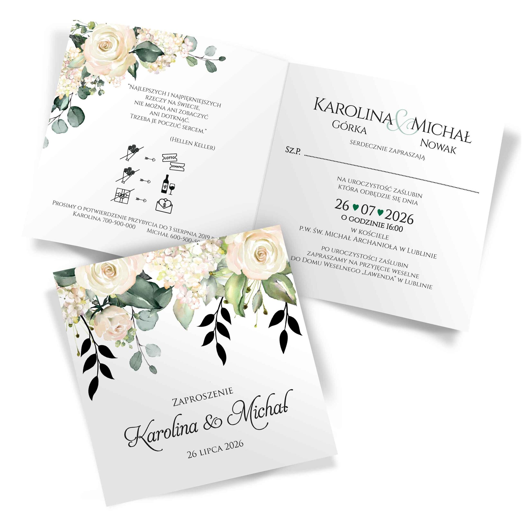 Próbki Złocone Zaproszenia Elza