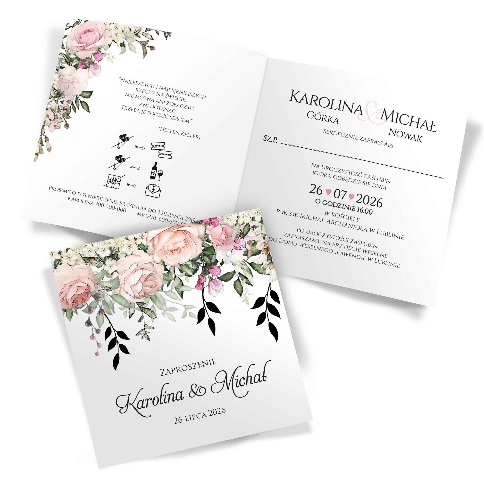 Próbki Złocone Zaproszenia Elza