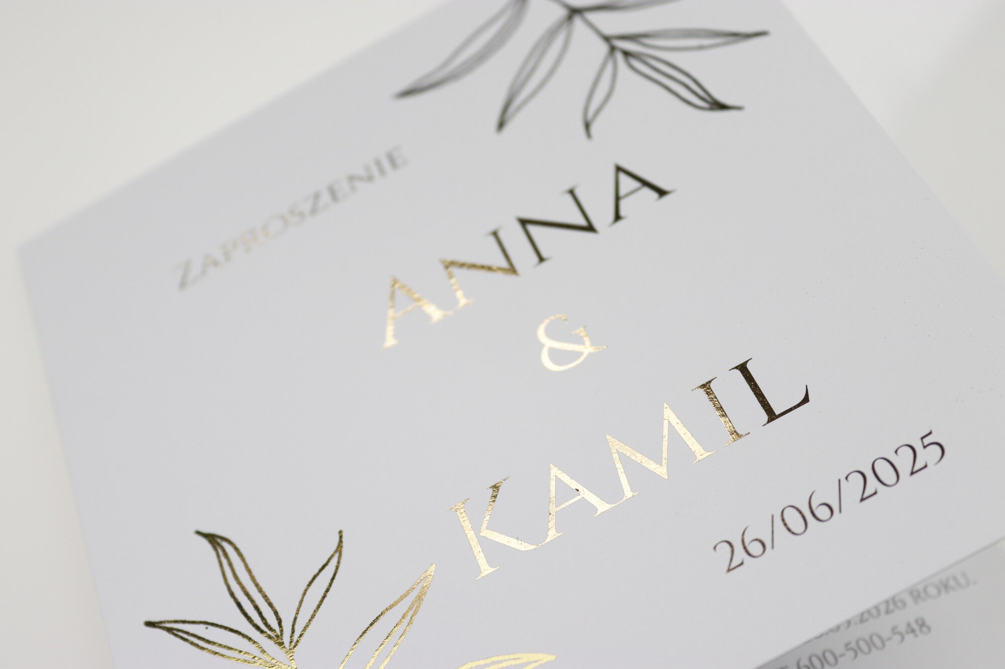 Próbki Złocone Zaproszenia Ofelia4