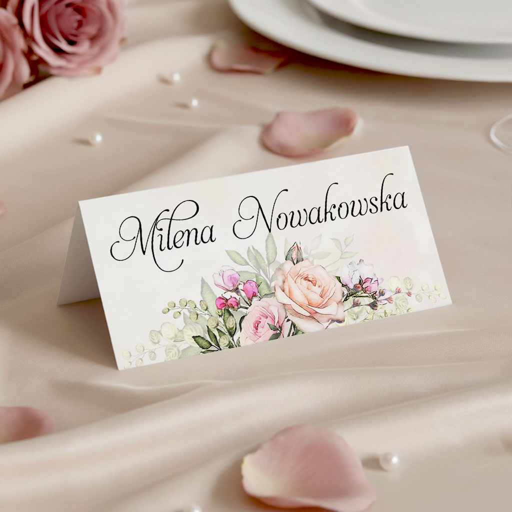 Winietki na stół Rose