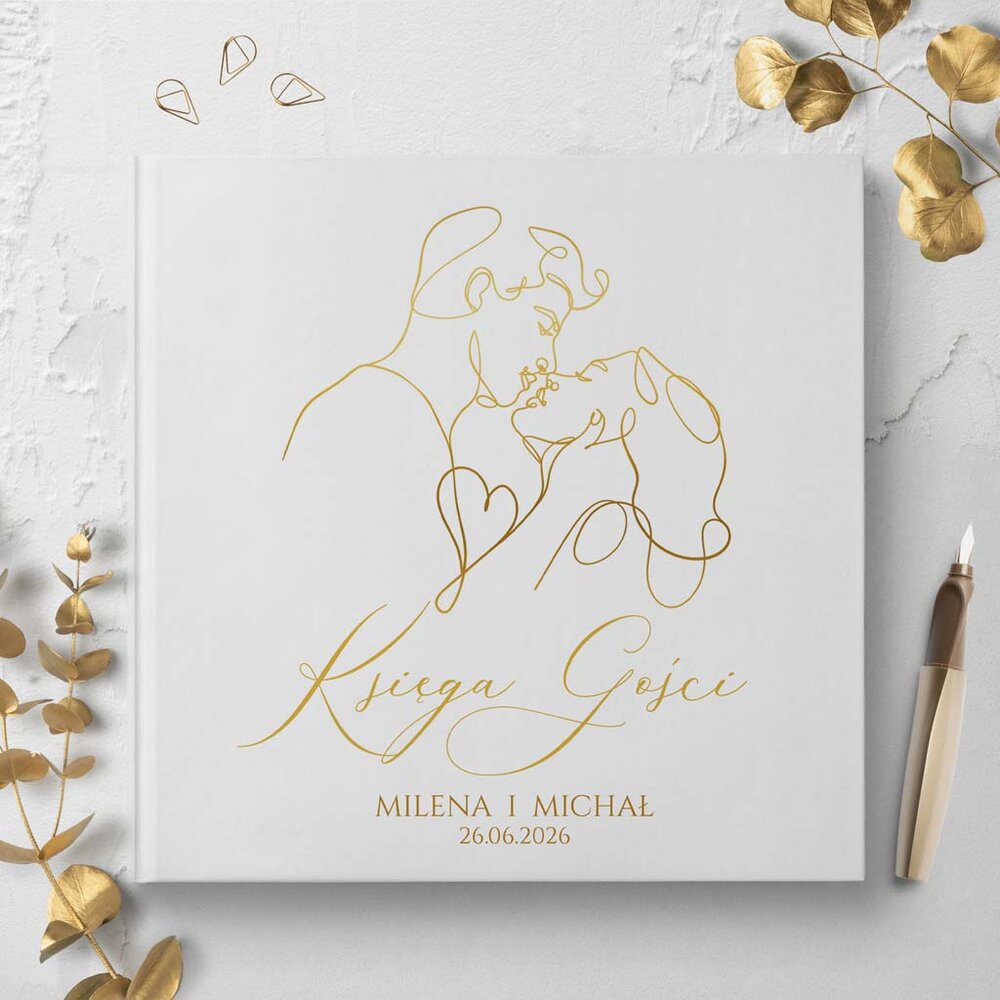 Księga gości weselnych - białe/czarne karty - Freja