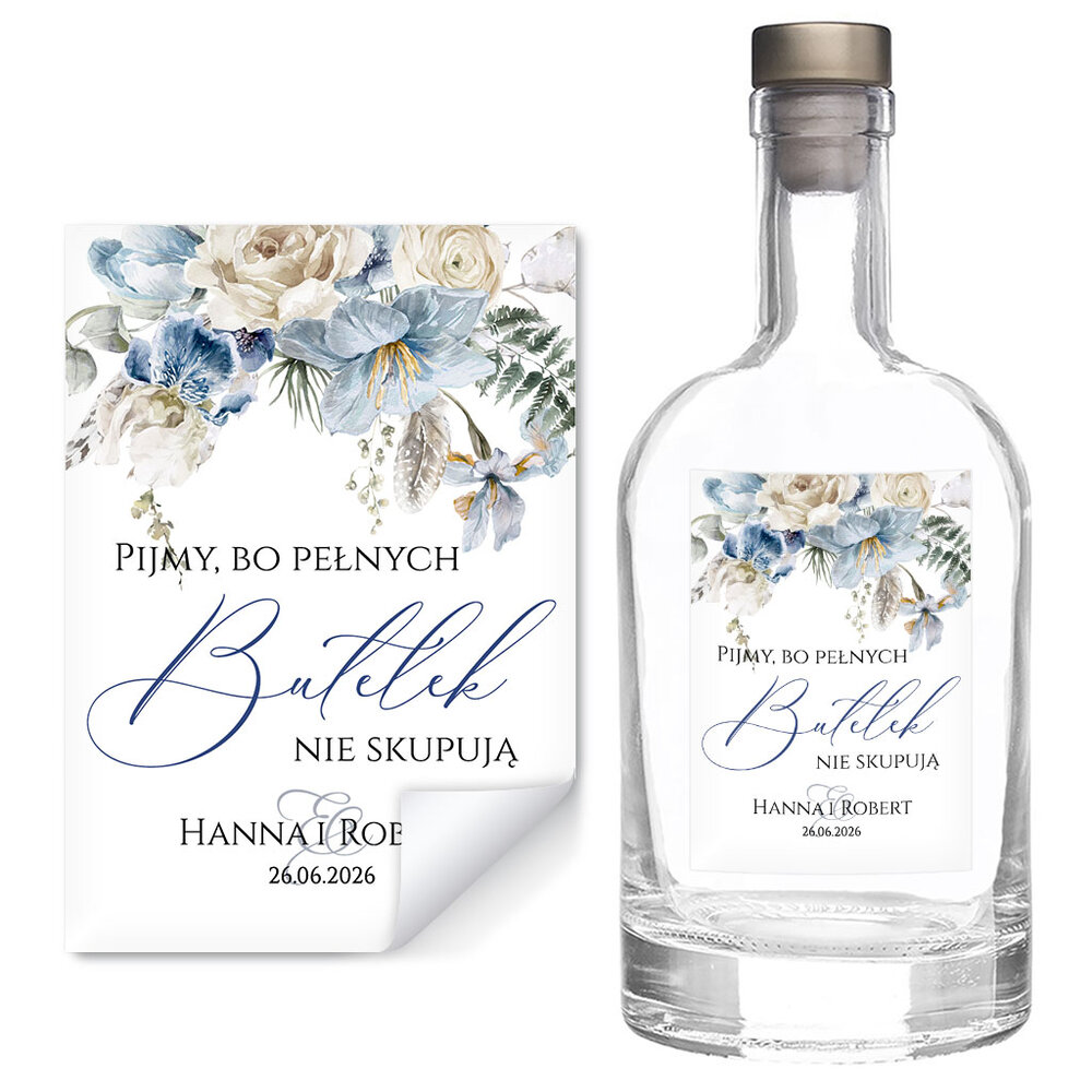 Naklejki na wódkę weselną 8szt - Milana