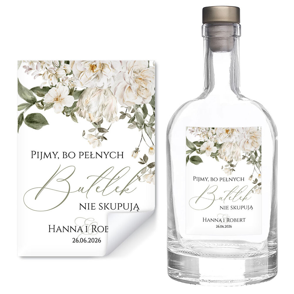 Naklejki na wódkę weselną 8szt - Milana