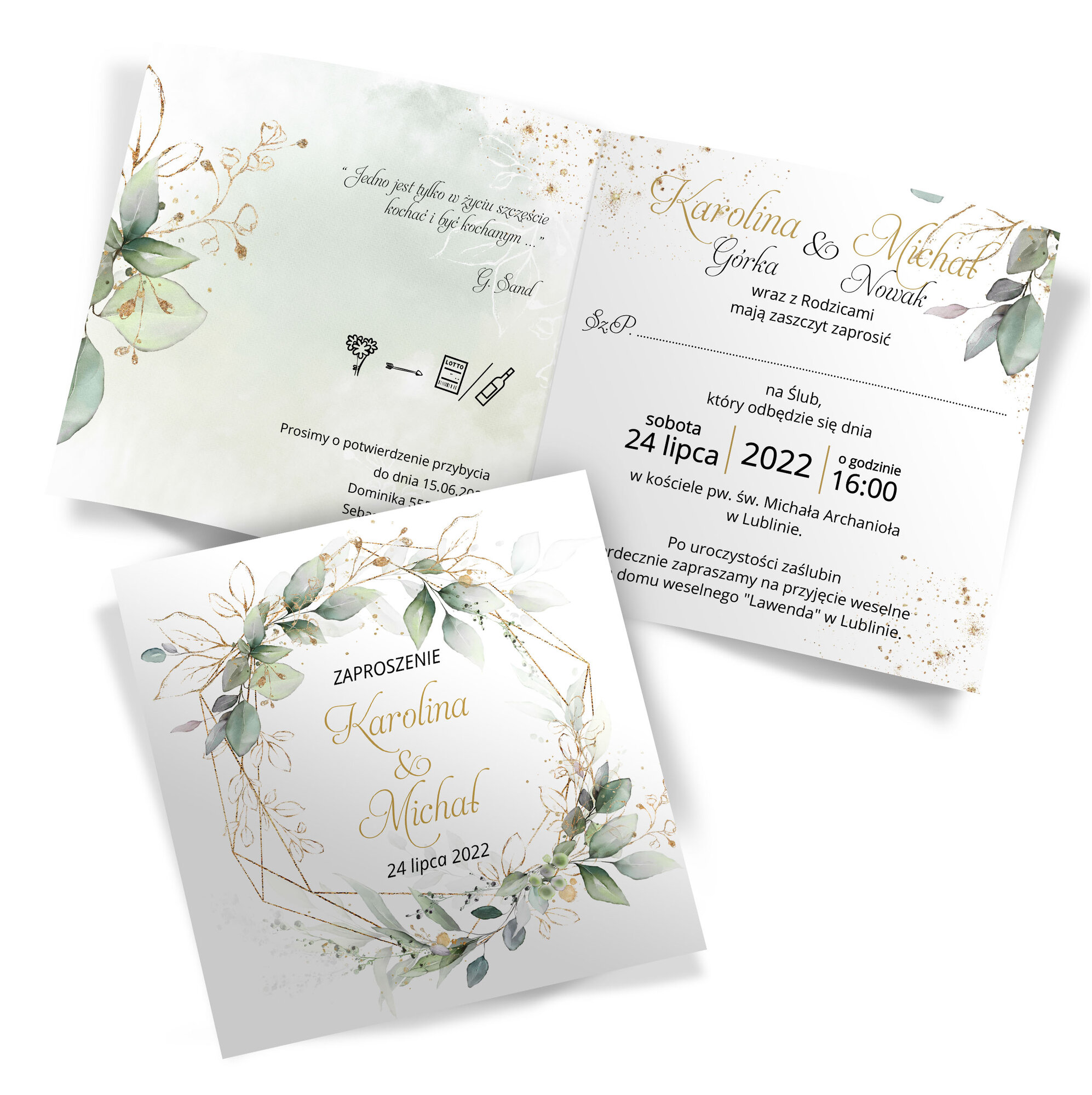 Zaproszenia Ślubne Eukaliptus