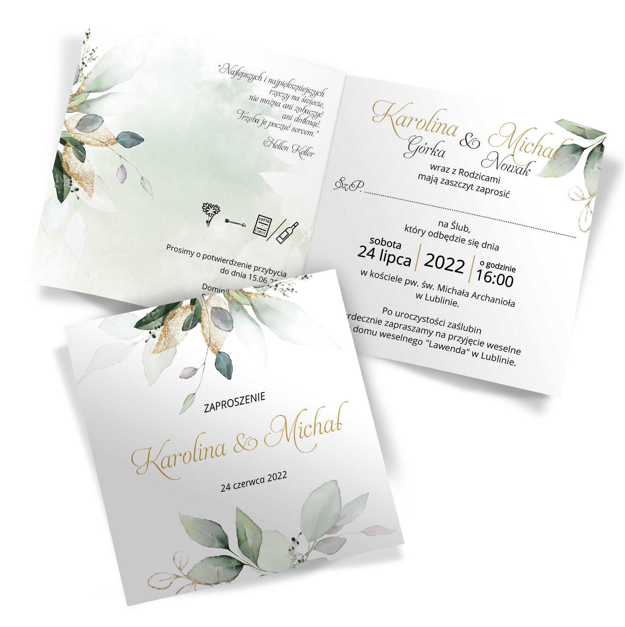 Zaproszenia Ślubne Eukaliptus