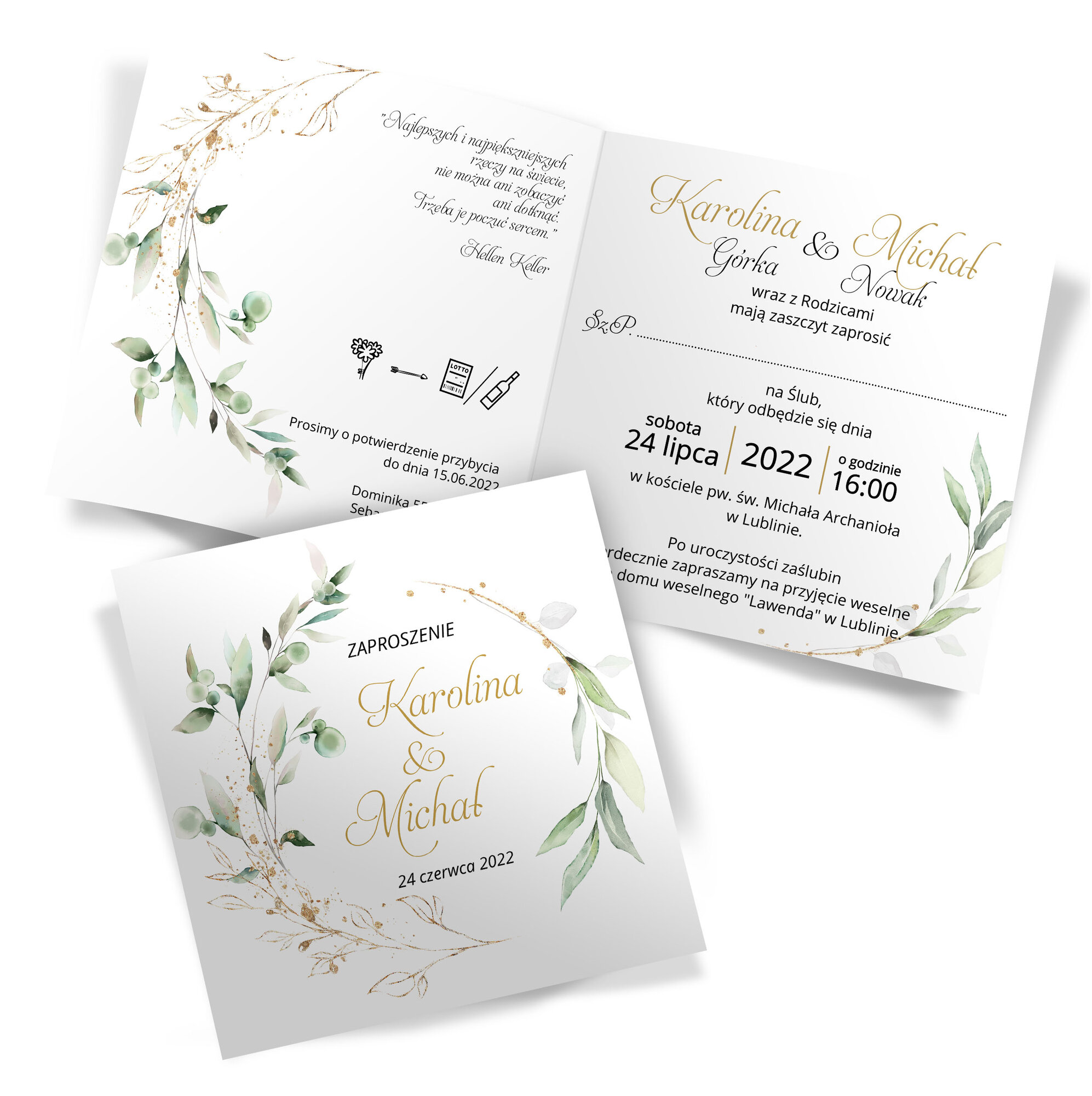 Zaproszenia Ślubne Eukaliptus