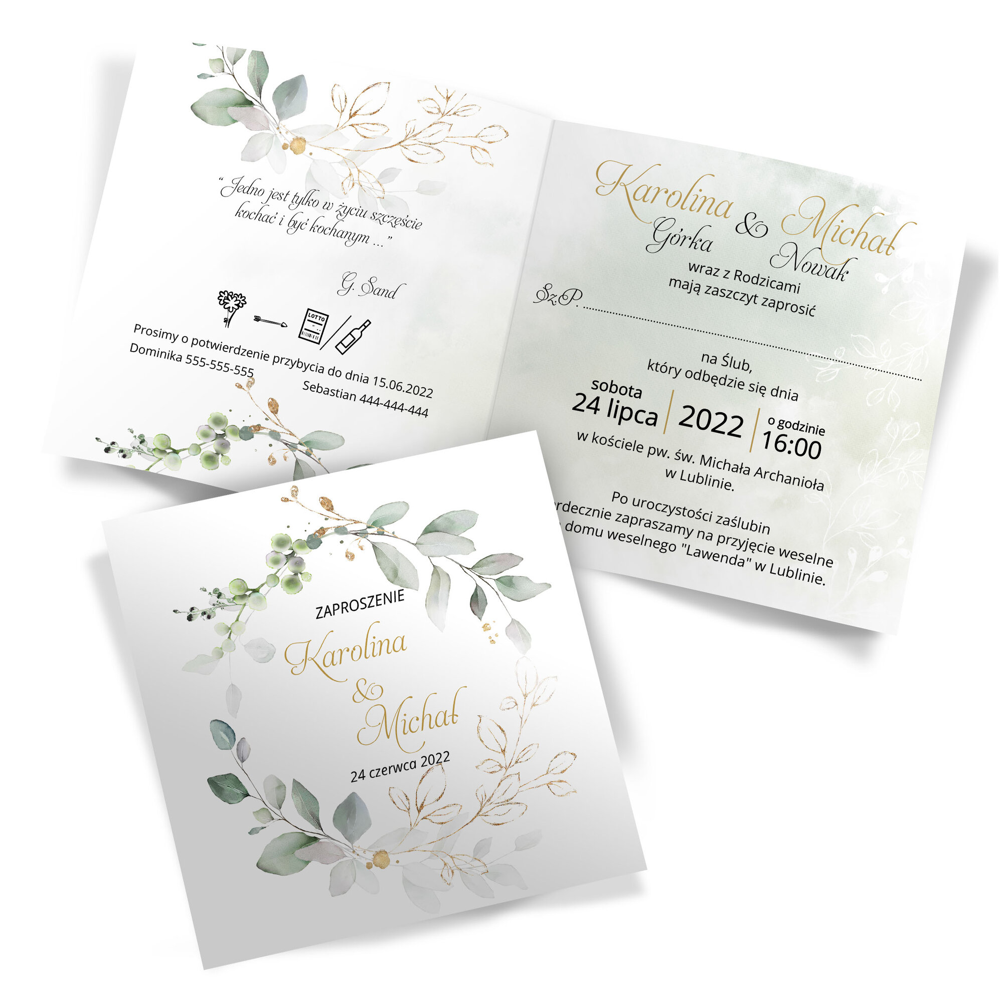 Zaproszenia Ślubne Eukaliptus