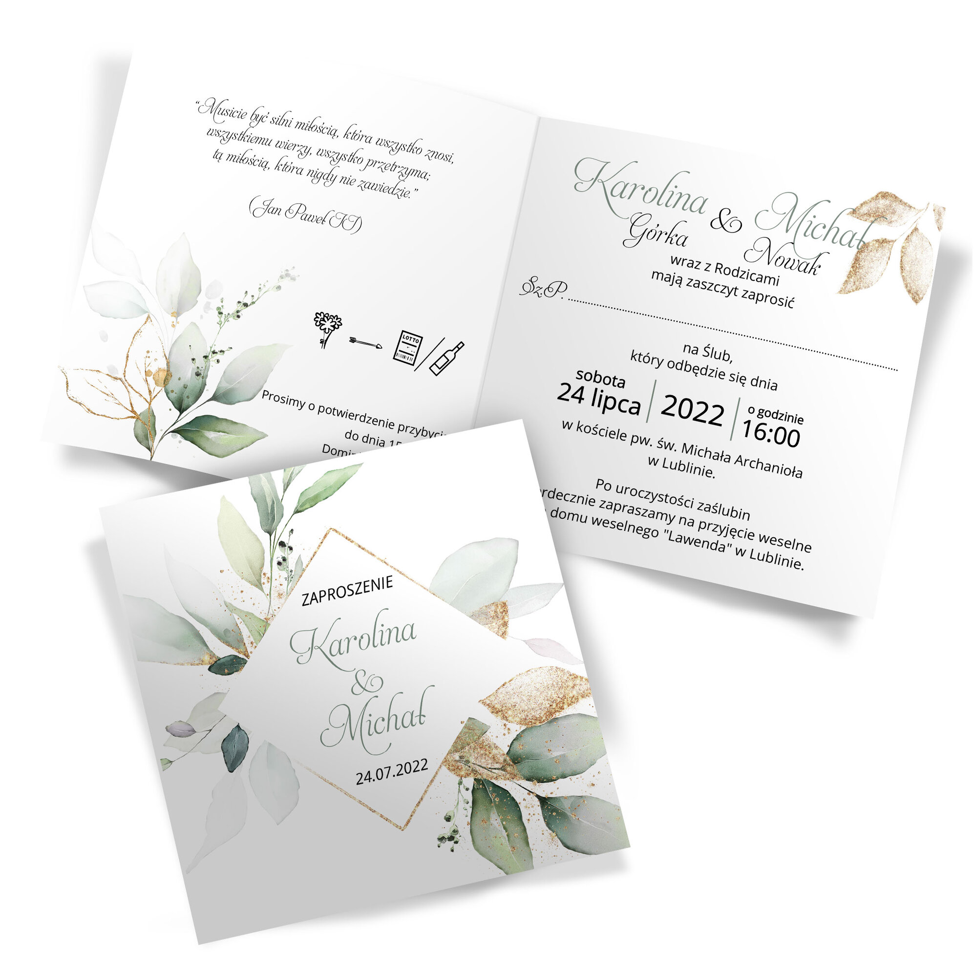 Zaproszenia Ślubne Eukaliptus