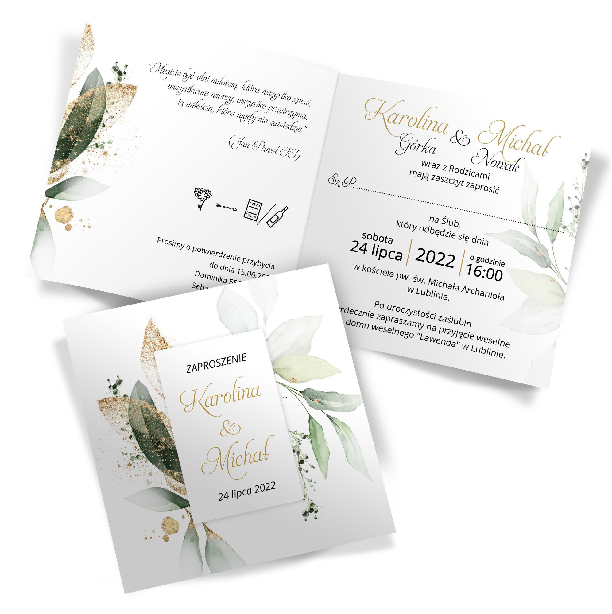 Zaproszenia Ślubne Eukaliptus