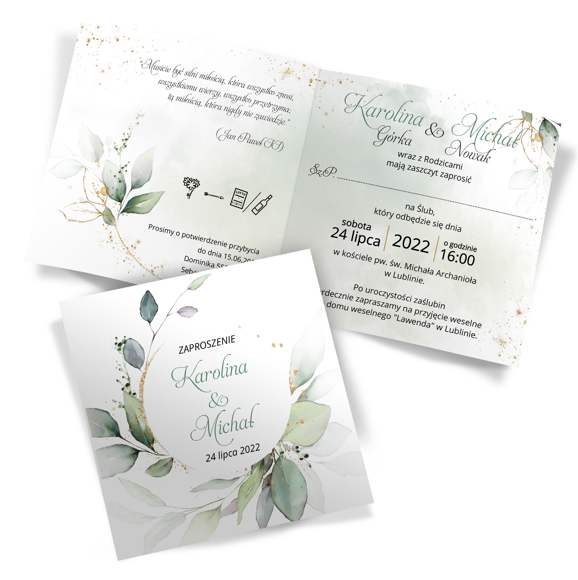 Zaproszenia Ślubne Eukaliptus