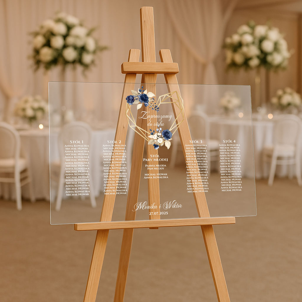 Tablica akrylowa z usadzeniem gości 90x60 Ariana2