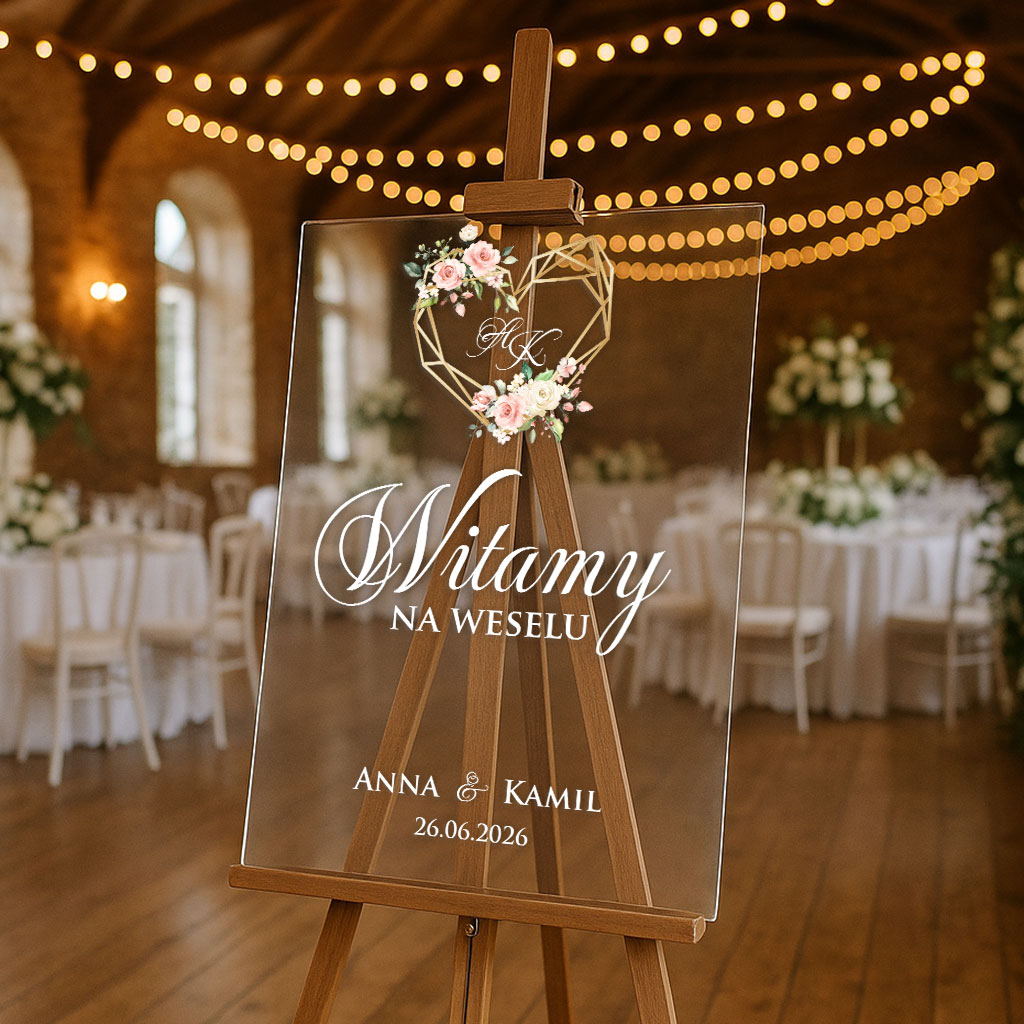 Akrylowa tablica powitalna Ariana2