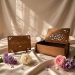 Drewniana księga gości weselnych na wesele - Drzewo z listkami