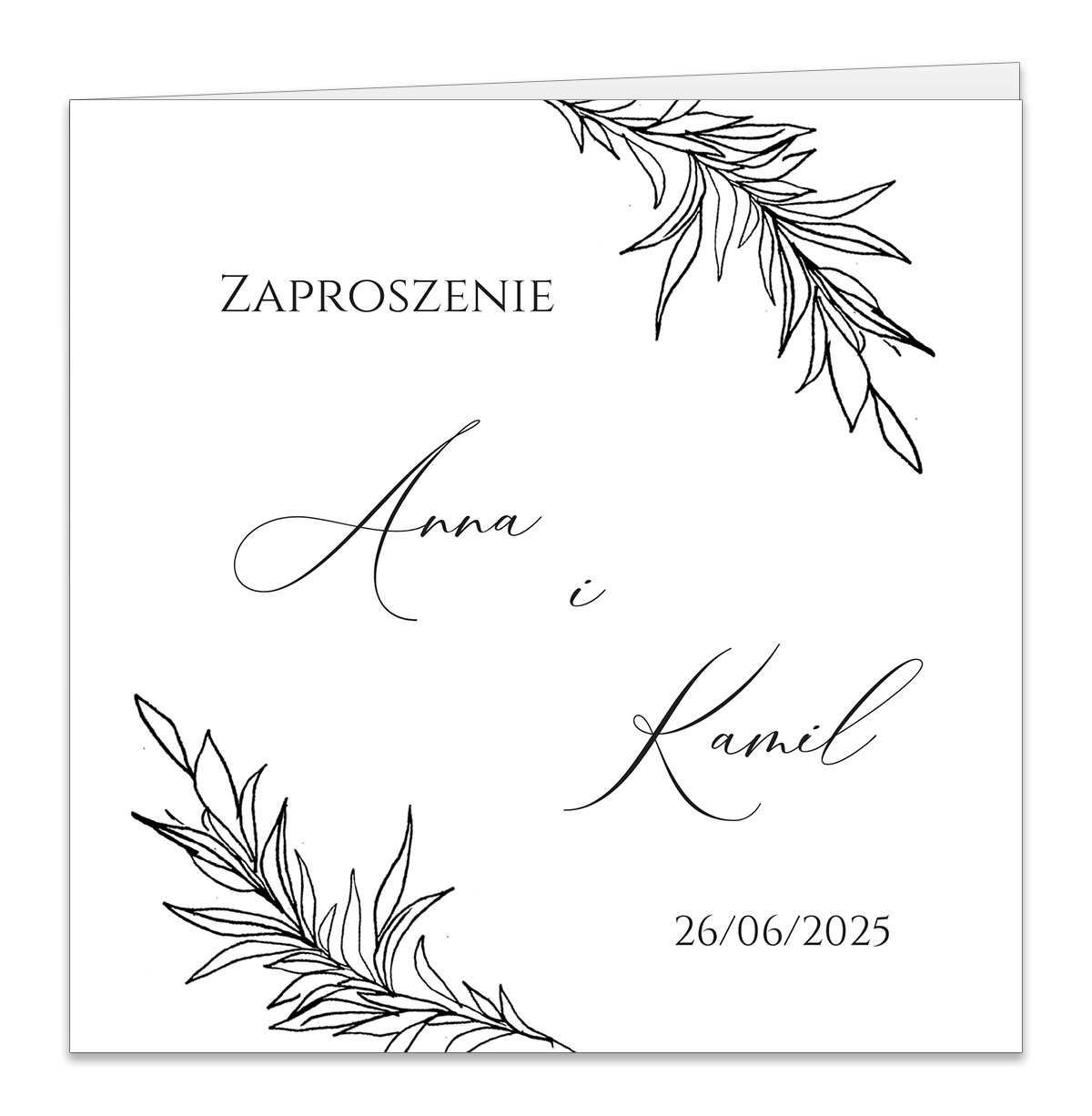 Złocone zaproszenia Ślubne Ofelia4