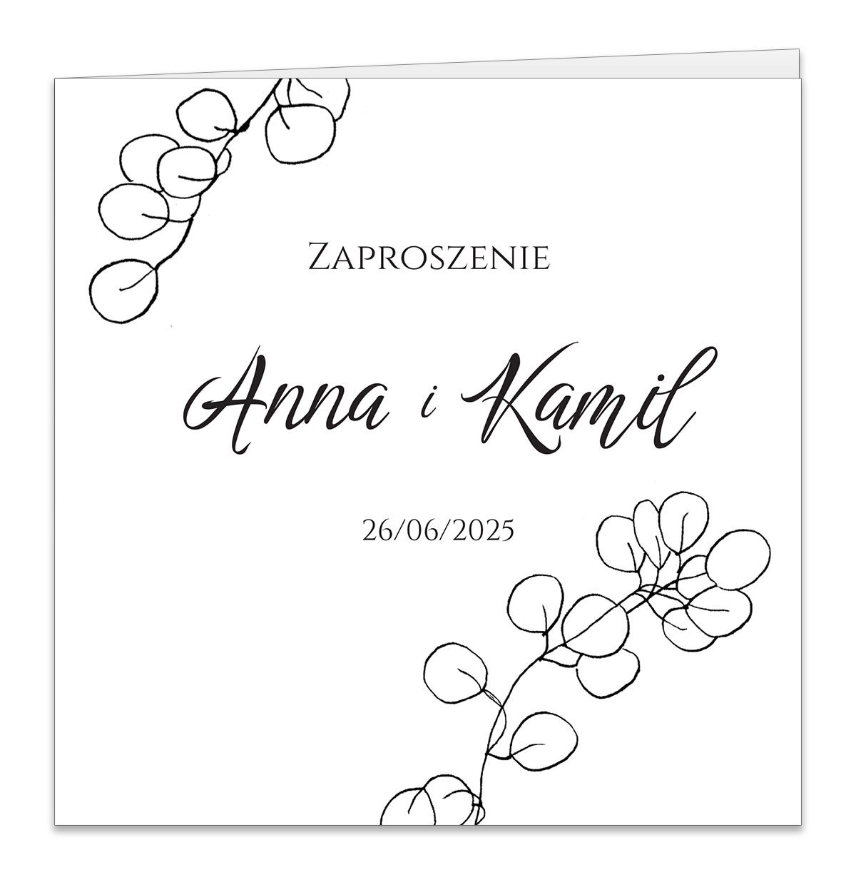 Złocone zaproszenia Ślubne Ofelia4