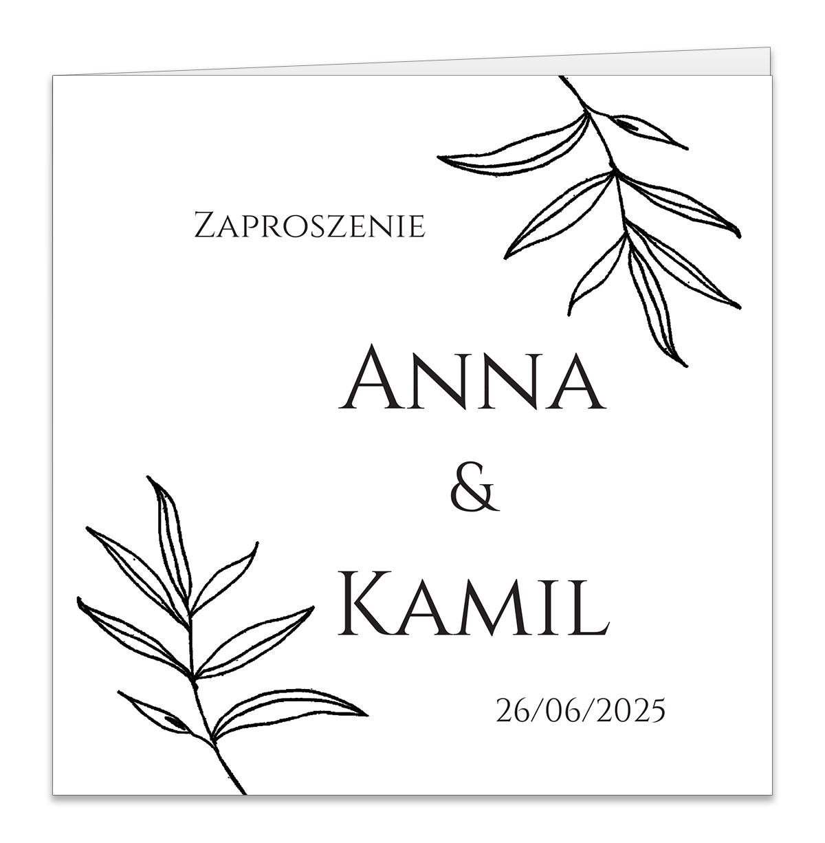 Złocone zaproszenia Ślubne Ofelia4