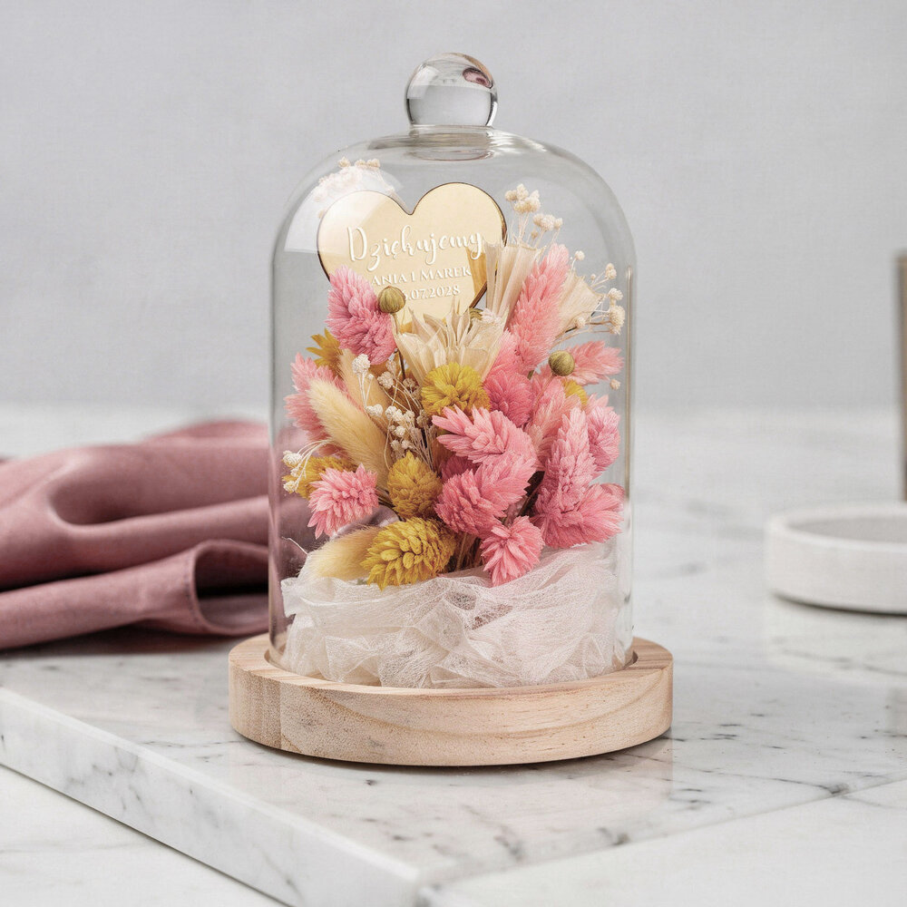 Podziękowanie dla rodziców w kloszu z suszem w2