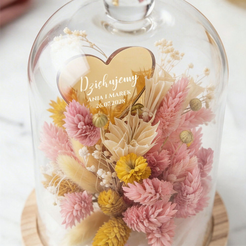 Podziękowanie dla rodziców w kloszu z suszem w2