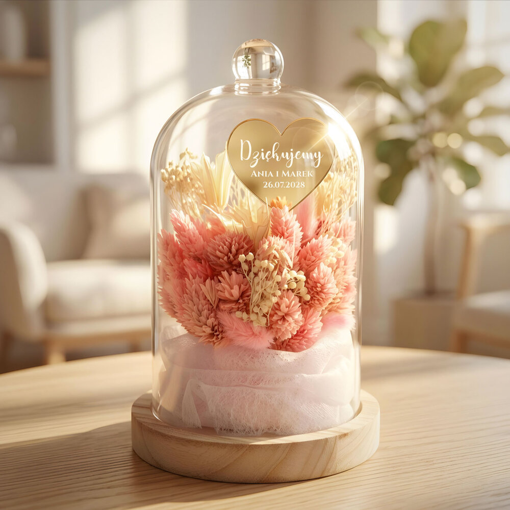 Podziękowanie dla rodziców w kloszu z suszem w6